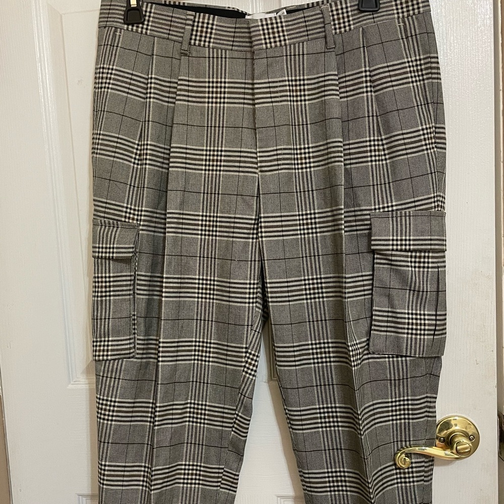 Topman Checkered Cargo Pants